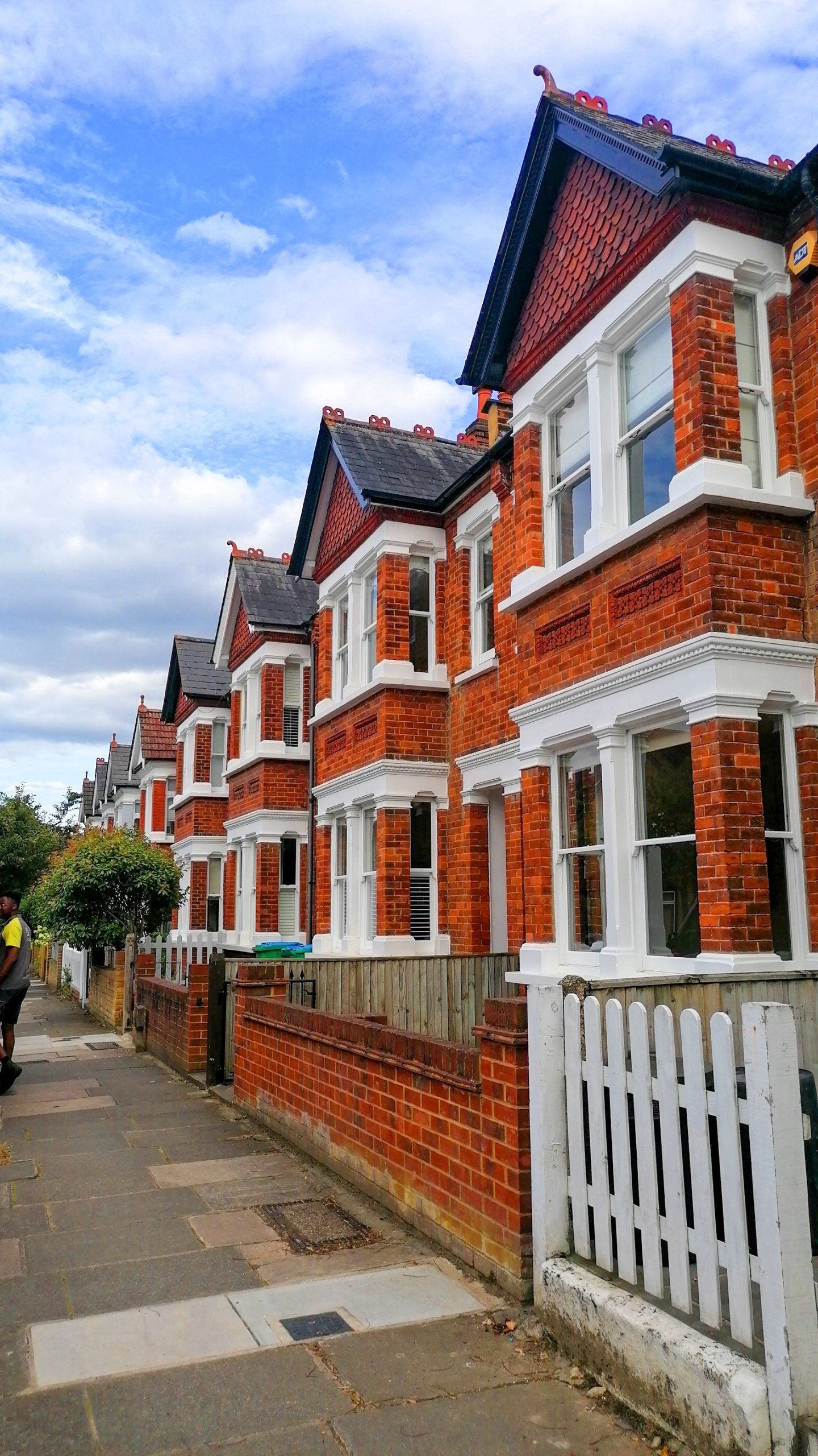 Row of red brick terrace houses in Twickenham london Row of red brick terrace houses in Twickenham london
